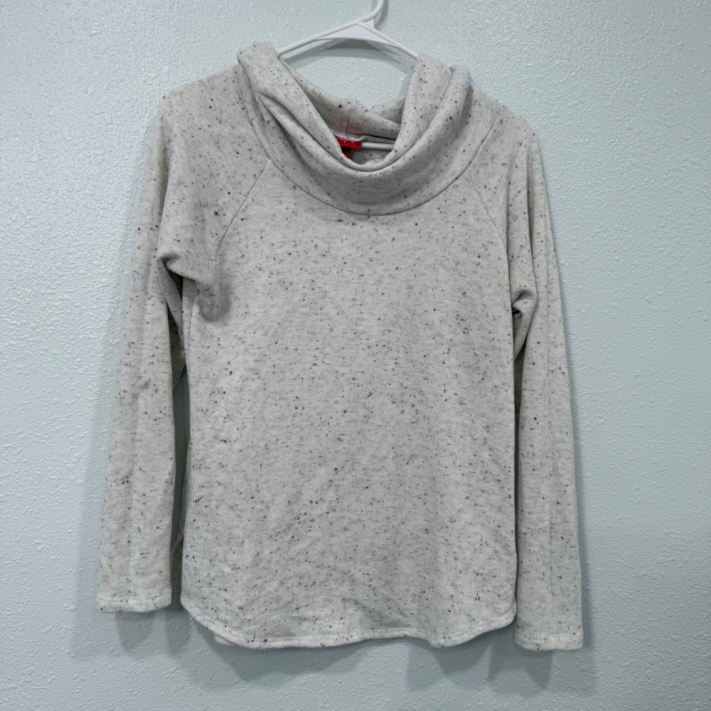 Daytrip Speckled Cowl Neck Long Sleeve Sweater Top Women's Medium Light Gray - Picture 1 of 7